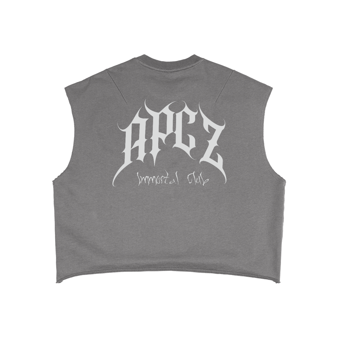 IMMORTAL CLUB CUTOFF (FRONT/BACK) WHITE