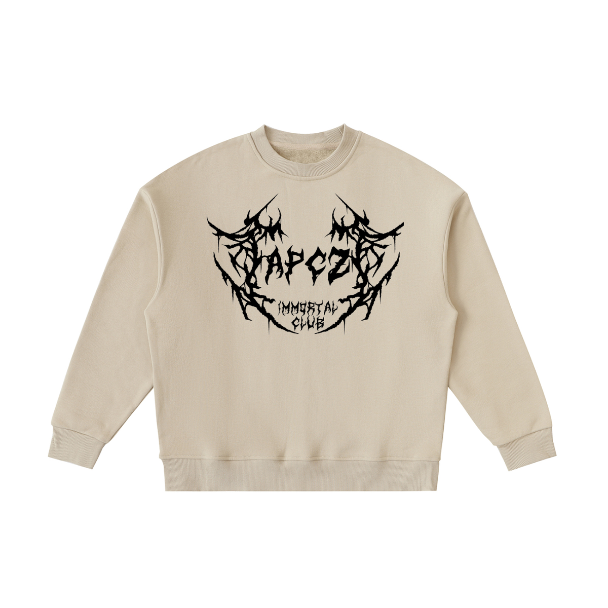 Essential Fleece Kids' Crewneck Sweatshirt (APCZ ROCK) BLACK