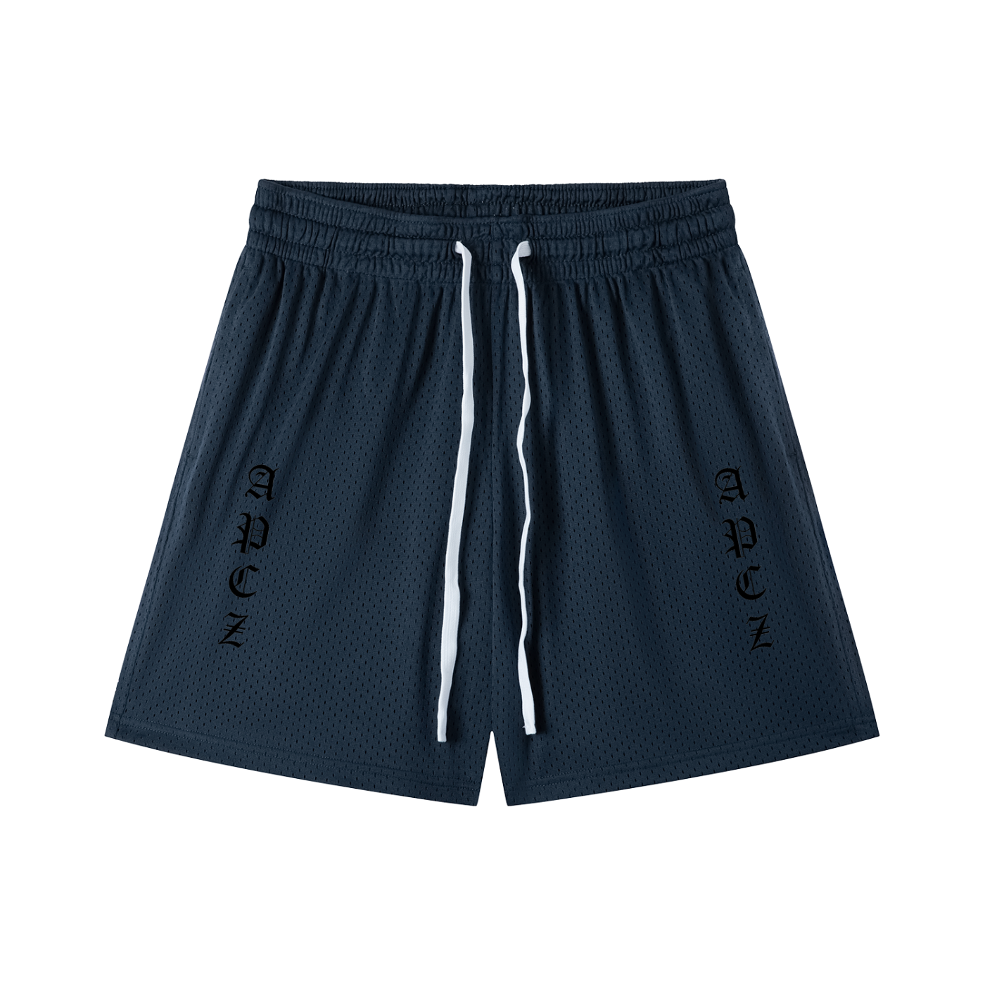 MESH DRAWSTRING SHORTS (OLD ENGLISH) BLACK