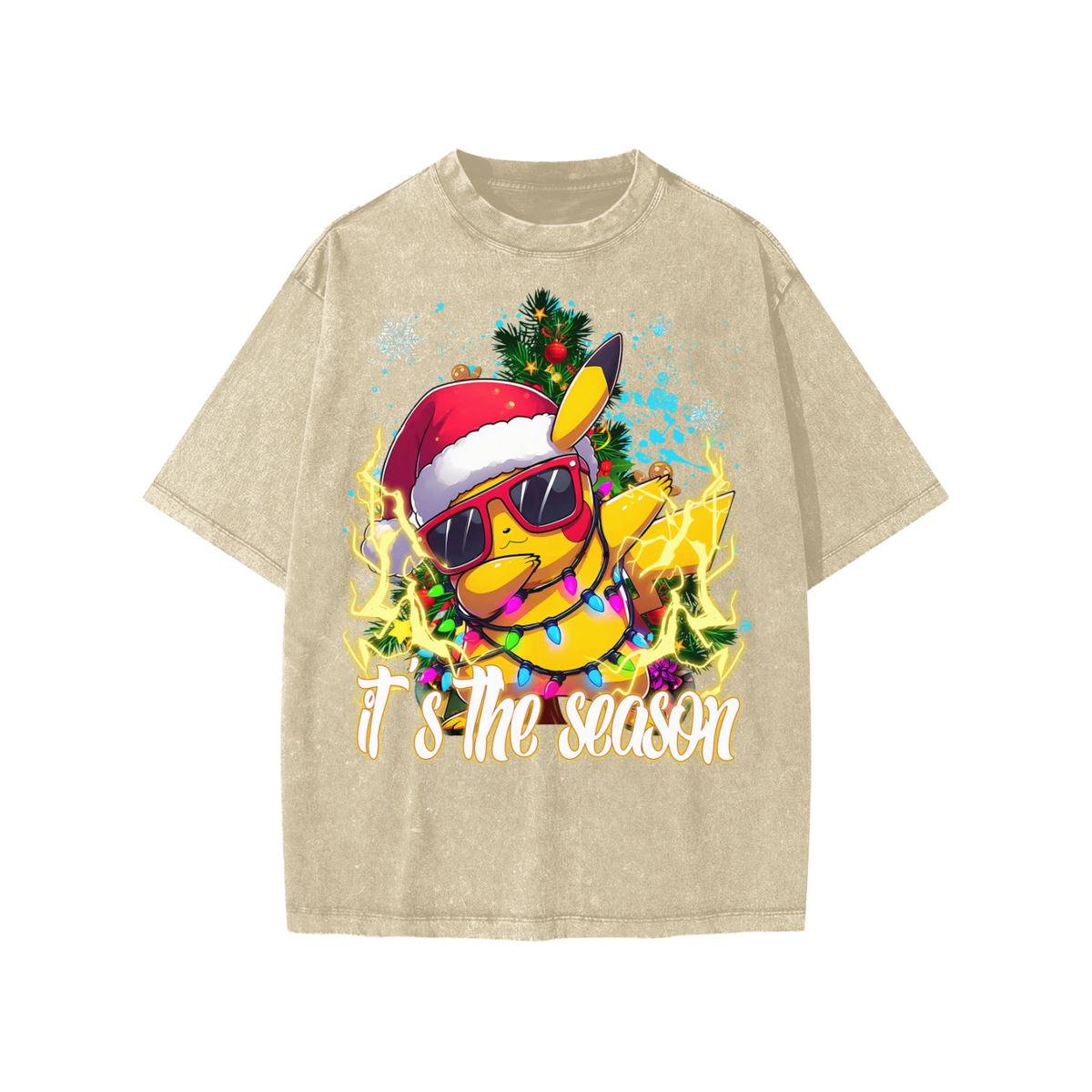 Snow Washed Kids' T-Shirt (HOLIDAY PIKACHU)