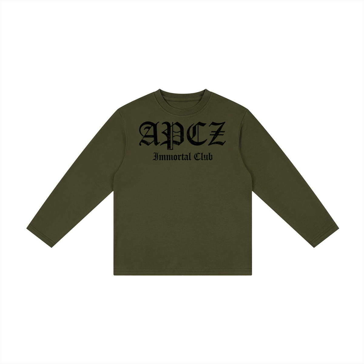 Kid's Drop Shoulder Long Sleeve T-Shirt (IMC OLDIE) BLACK