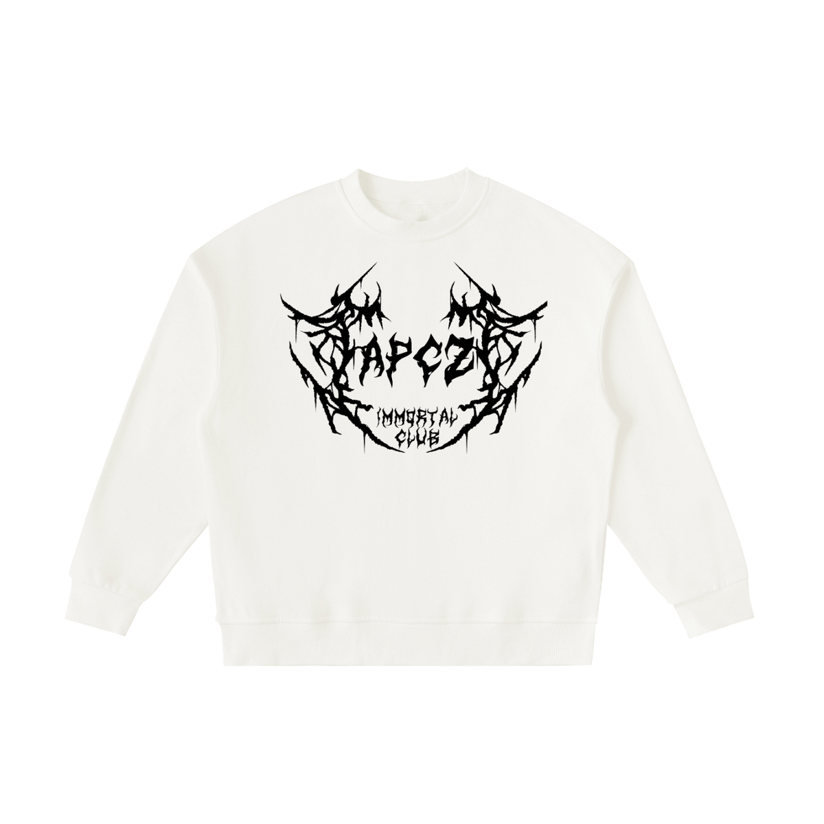 Essential Fleece Kids' Crewneck Sweatshirt (APCZ ROCK) BLACK