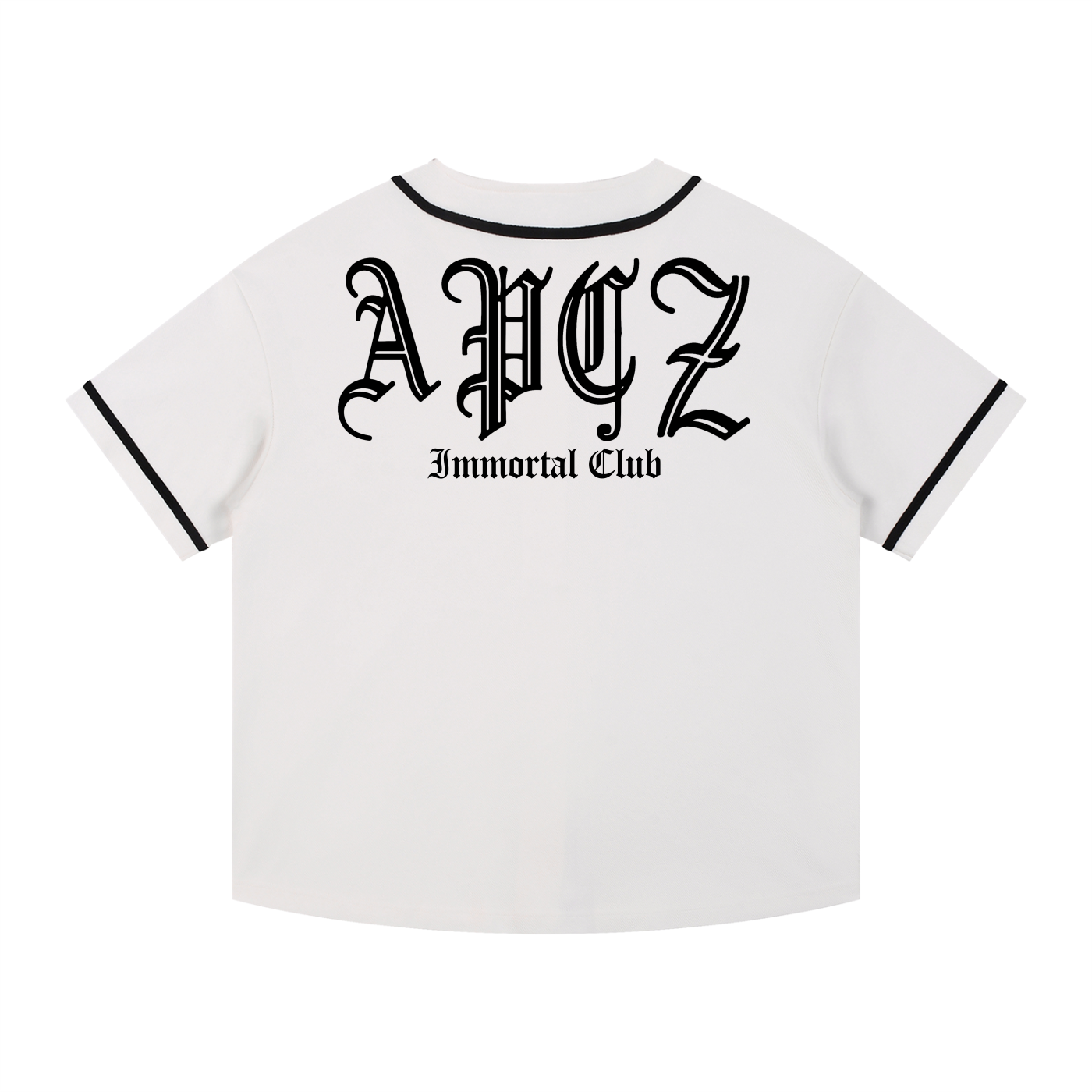 Piped Button-Up Jersey (OLD ENGLISH) BLACK