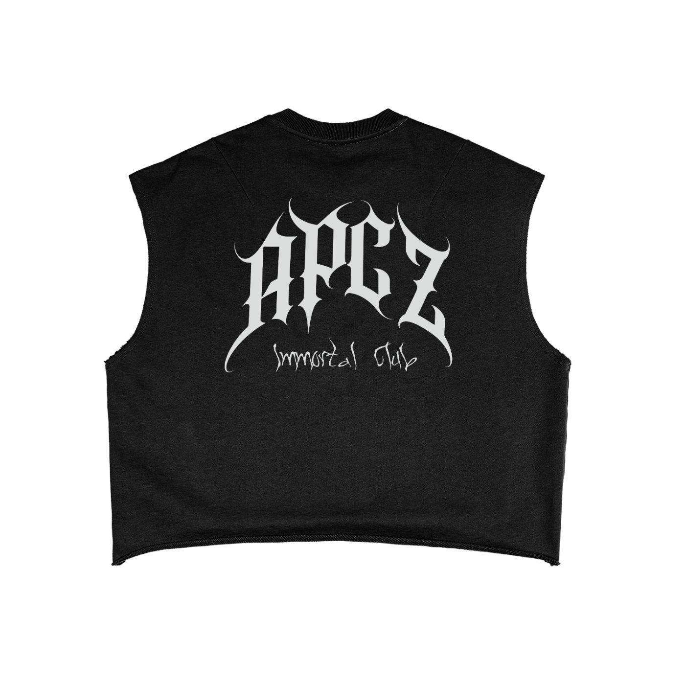 IMMORTAL CLUB CUTOFF (FRONT/BACK) WHITE