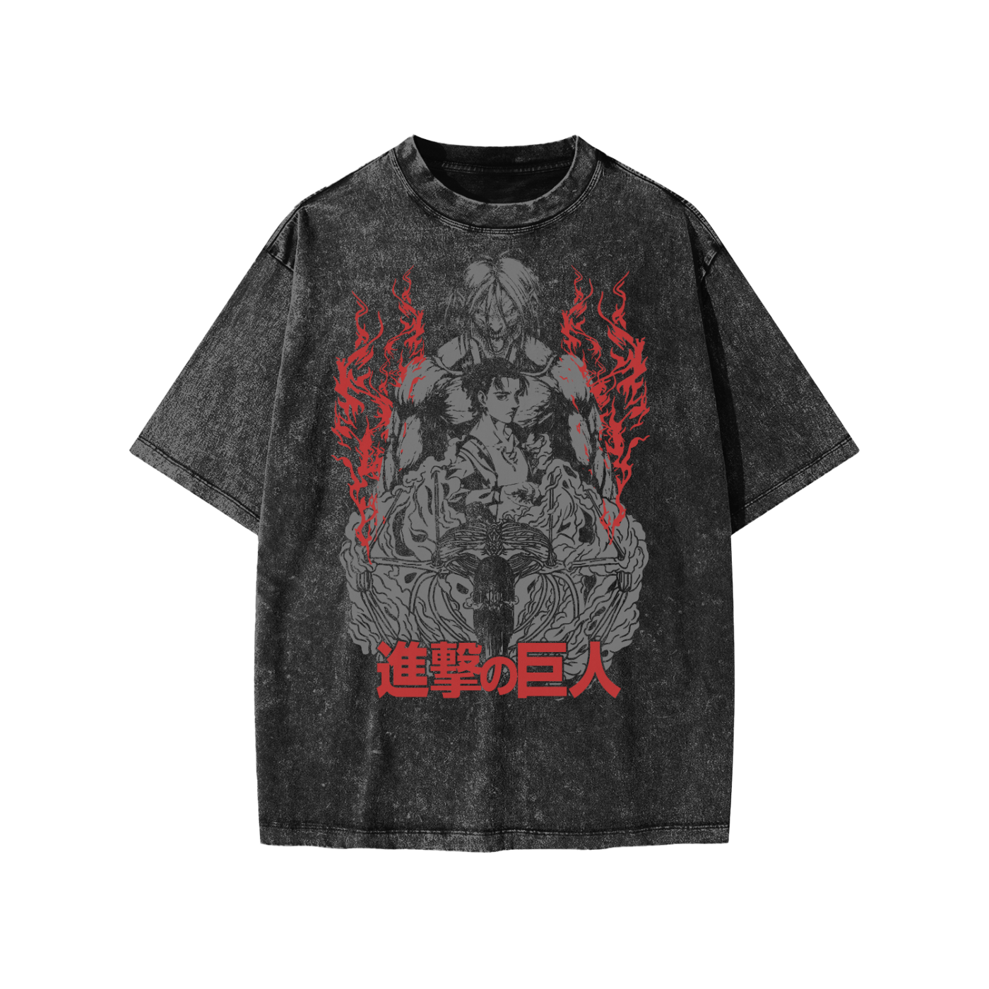 Snow Washed Kids' T-Shirt (EREN YEAGER)