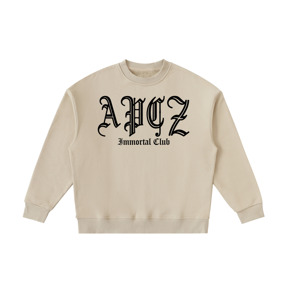 Essential Fleece Kids' Crewneck Sweatshirt (IMC OLD ENGLISH) BLACK