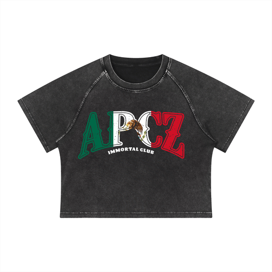 Women's Mineral Wash  Crop T-Shirt (MEXICO)