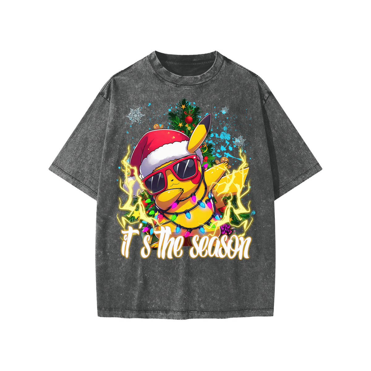 Snow Washed Kids' T-Shirt (HOLIDAY PIKACHU)