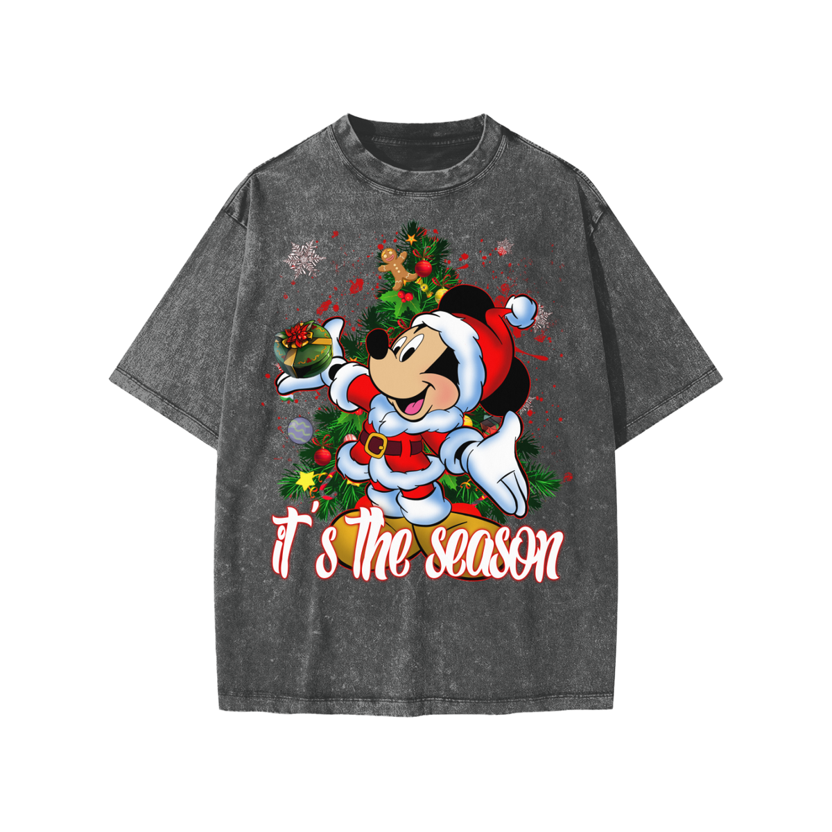 Snow Washed Kids' T-Shirt (HOLIDAY MICKEY MOUSE)