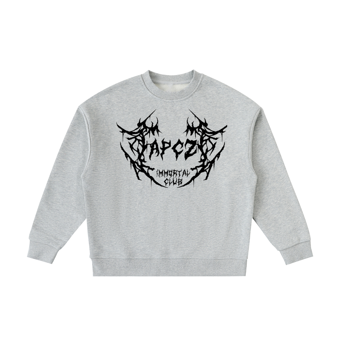 Essential Fleece Kids' Crewneck Sweatshirt (APCZ ROCK) BLACK