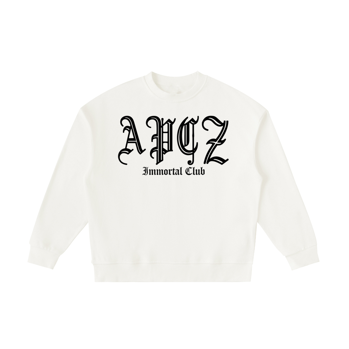 Essential Fleece Kids' Crewneck Sweatshirt (IMC OLD ENGLISH) BLACK