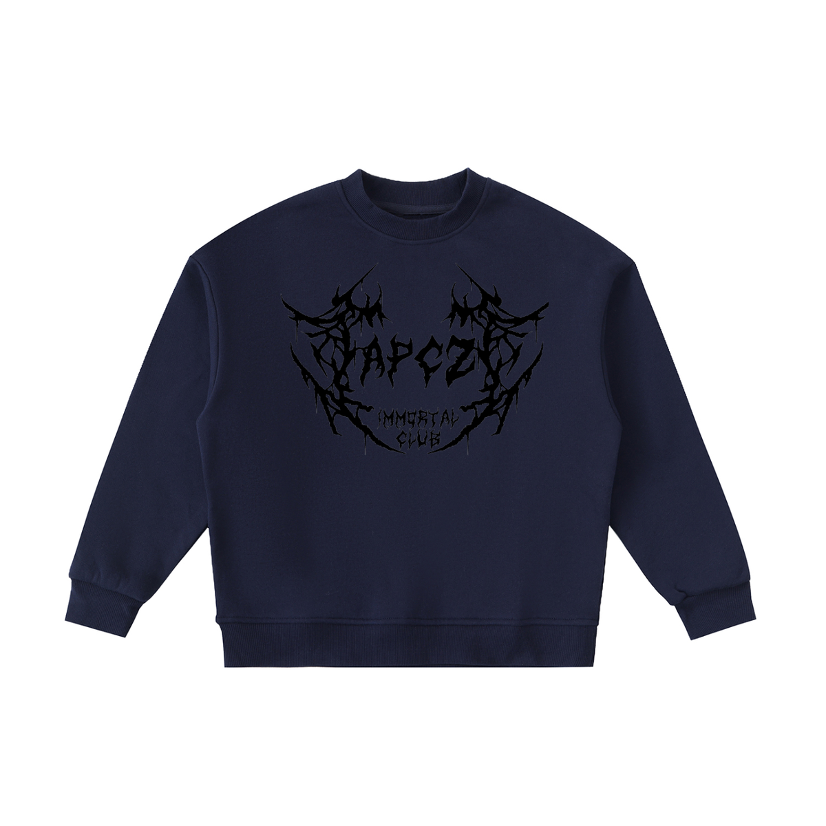 Essential Fleece Kids' Crewneck Sweatshirt (APCZ ROCK) BLACK