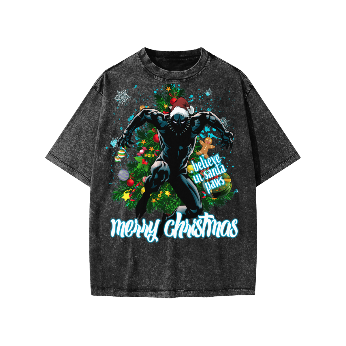 Snow Washed Kids' T-Shirt (HOLIDAY BLACK PANTHER)