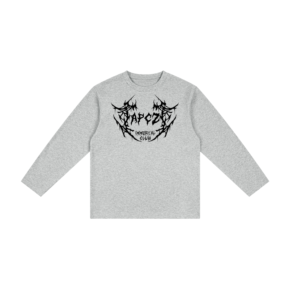 Kid's Drop Shoulder Long Sleeve T-Shirt (APCZ ROCK) BLACK