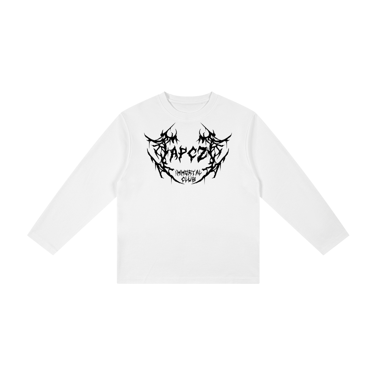 Kid's Drop Shoulder Long Sleeve T-Shirt (APCZ ROCK) BLACK