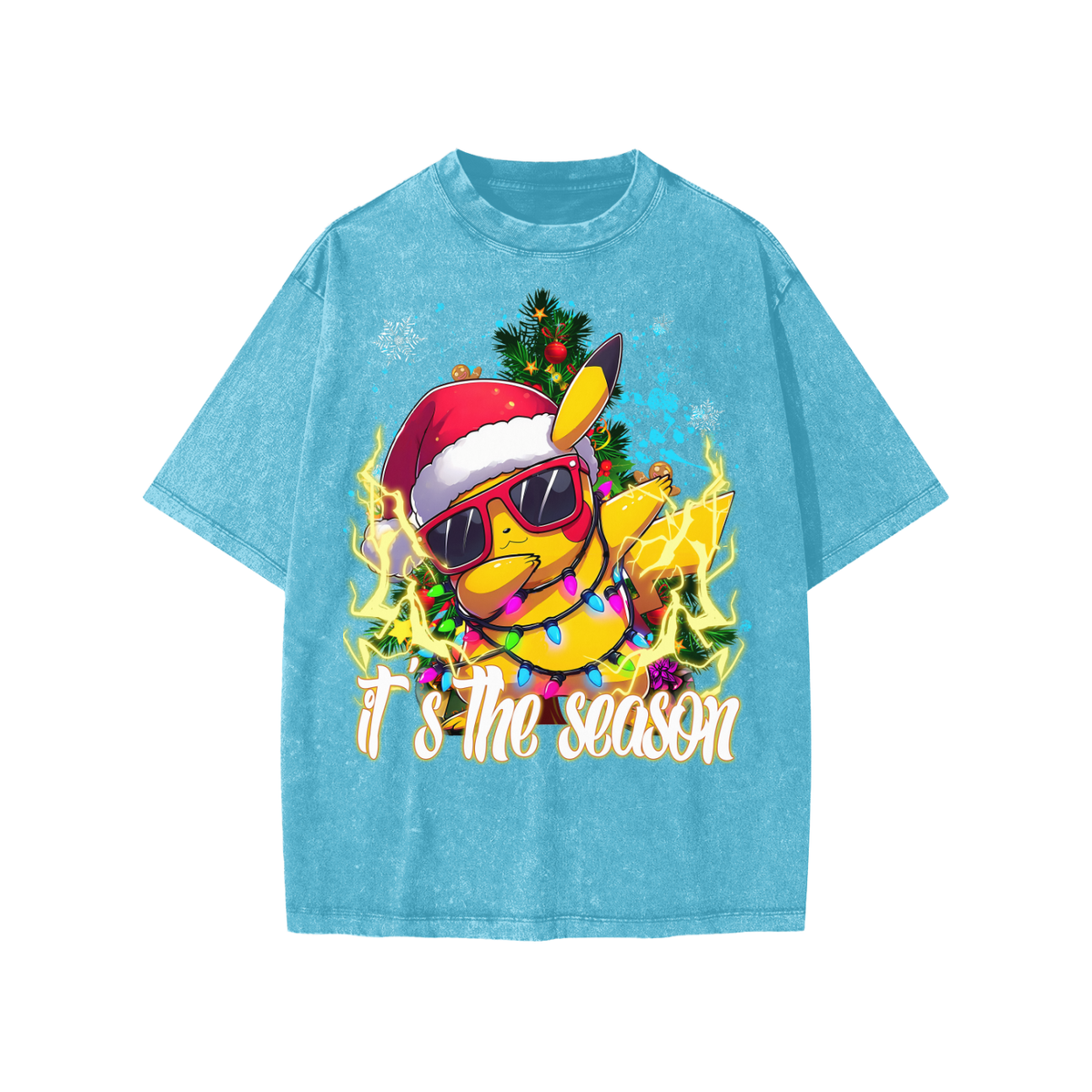 Snow Washed Kids' T-Shirt (HOLIDAY PIKACHU)