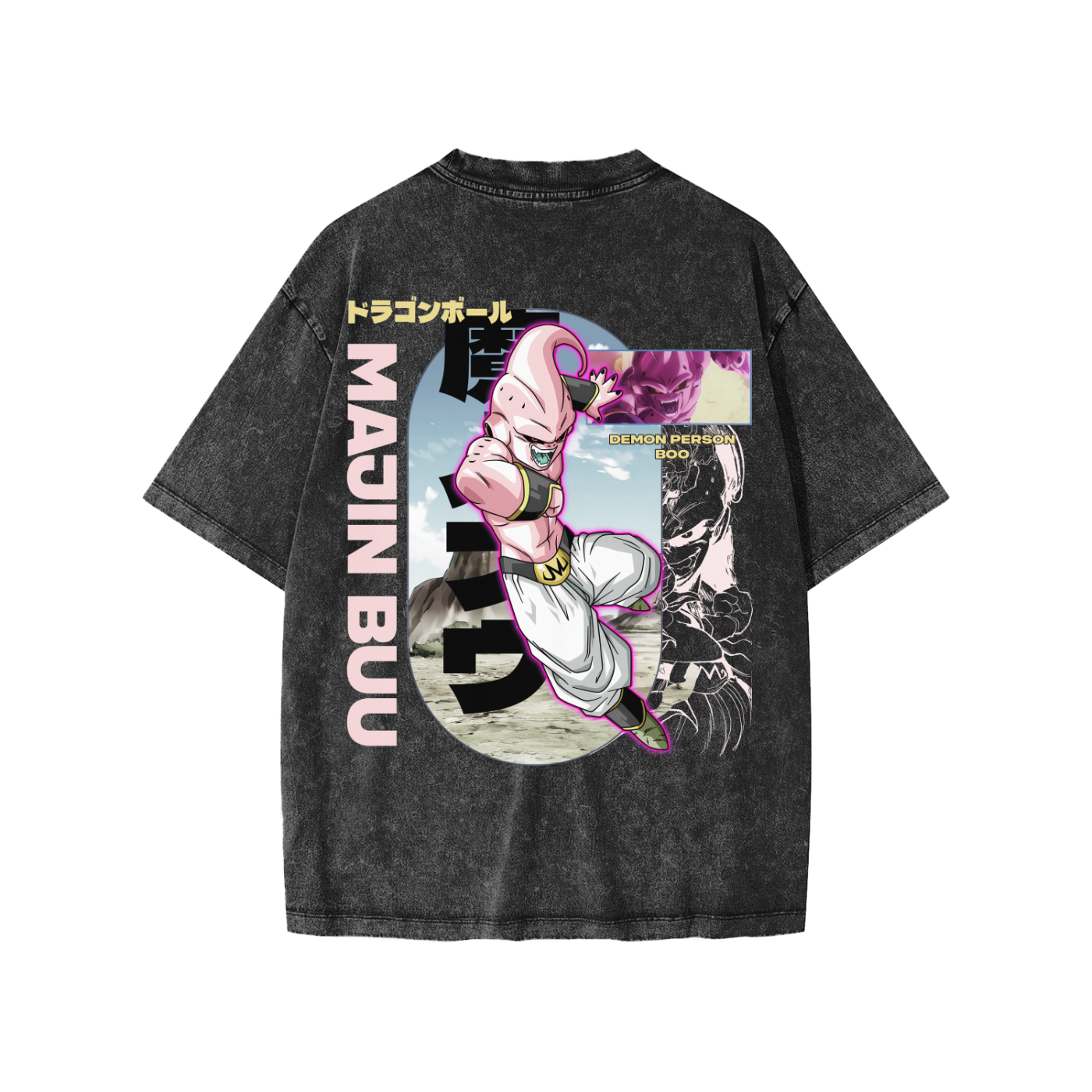 Snow Washed Kids' T-Shirt (MAJIN BUU)