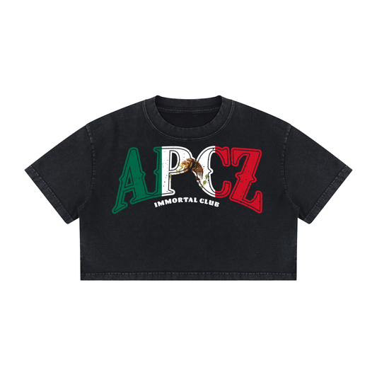 Women's Mineral Wash  Crop T-Shirt (MEXICO)